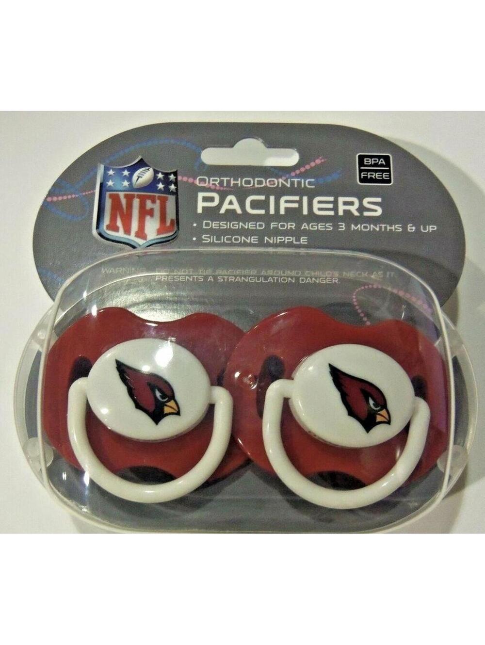 NFL Arizona Cardinals Pacifier set of 2 Solid Color w/Case by baby fanatic